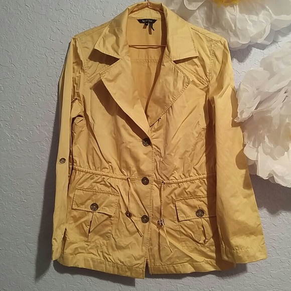 NIC+ZOE Jackets & Blazers - Nic+Zoe Lemon Yellow Safari Style Satin Jacket